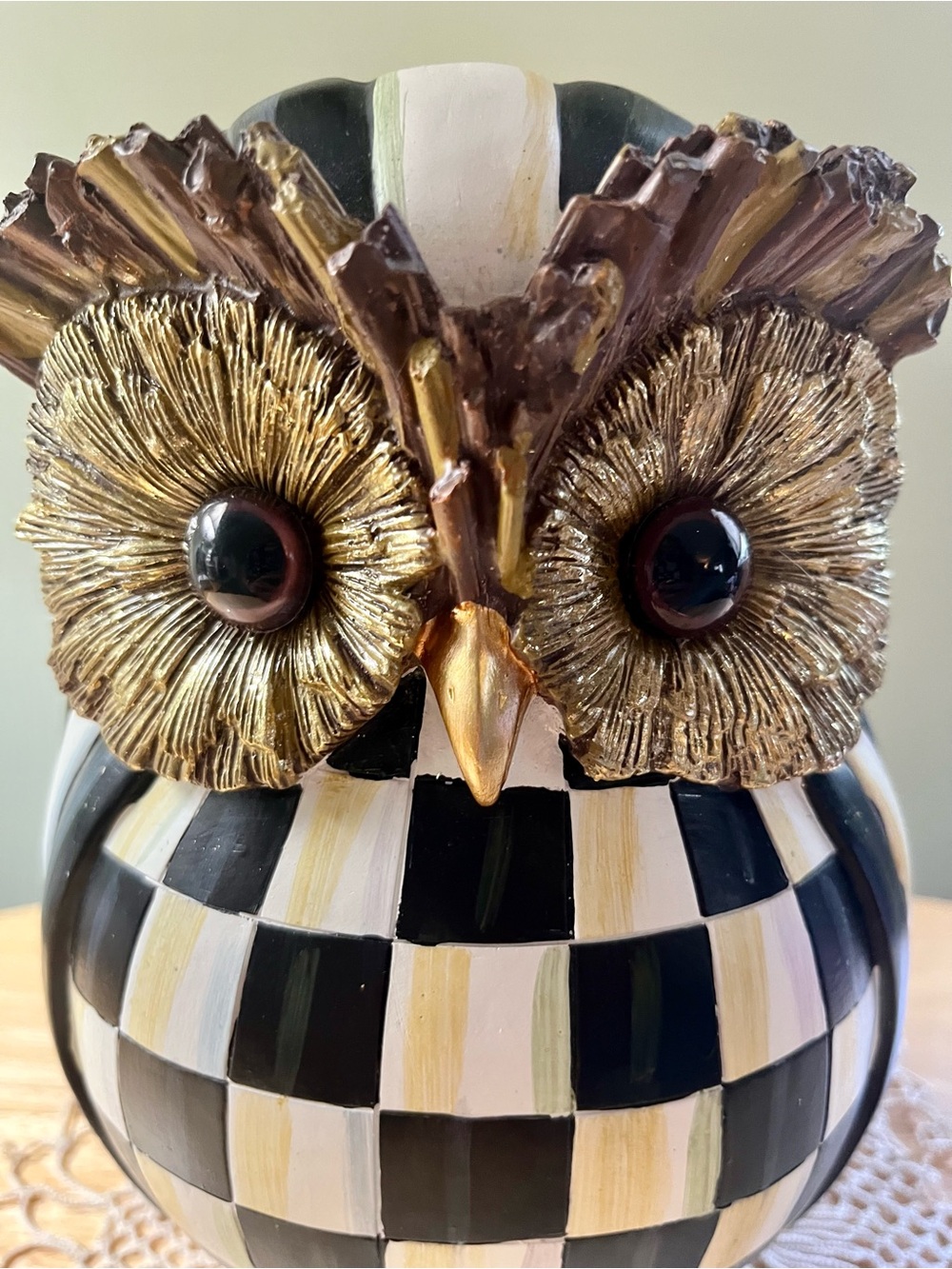MacKenzie-Childs Courtly Check Owl - Picture 2 of 6